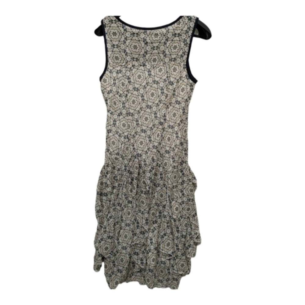 Robbie Bee Dress Yellow Sleeveless Fit Flare Floral Boho Geometric Ruffled Lined - Picture 4 of 9